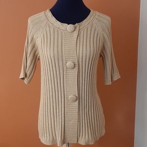 Ribbed short sleeve sweater- M